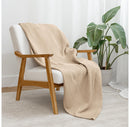 Waffle Blanket for Adults, Extra Large 50" x 60” - Sand