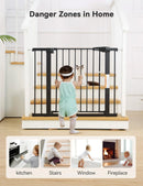 30" Tall Baby Gate for Stairs Doorways - Black