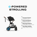e-Gazelle S Electric Convertible Stroller - Moon Black