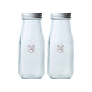 Glass Milk Bottles - Set of 2
