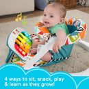 Baby Portable Chair Deluxe Kick & Play Sit-Me-Up Floor Seat with Piano Learning Toy & Snack Tray for Infants to Toddlers