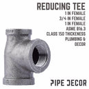 STZ Industries 3/4 in. FIP each X 3/4 in. D FIP 1 in. D FIP Black Malleable Iron Reducing Tee
