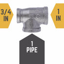 STZ Industries 3/4 in. FIP each X 3/4 in. D FIP 1 in. D FIP Black Malleable Iron Reducing Tee