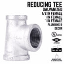 STZ Industries 1 in. FIP each X 3/4 in. D FIP 1 in. D FIP Galvanized Malleable Iron Reducing Tee