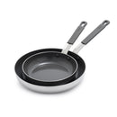 Stainless Steel Ceramic Nonstick Fry Pan Set - 8" and 10"