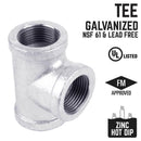 STZ Industries 2-1/2 in. FIP each X 2-1/2 in. D FIP 2-1/2 in. D FIP Galvanized Malleable Iron Tee