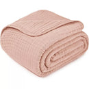 Muslin Cotton Blanket for Adults Extra Large 50" x 60" - Blush