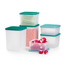 12pc Square Stacking Food Storage Containers with Lids - Green: Dishwasher-Safe, Airtight, Polypropylene