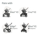 Aria Lightweight Infant Car Seat/Base with Load Leg - Jake (Charcoal/Black Leather)