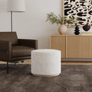 Bouclé Ottoman - Cream Bouclé With Gray Yarns