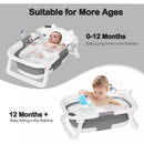 Collapsible Baby Bathtub for Infants and Toddlers - Gray