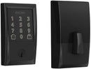 Schlage BE Series BE489WBV CEN 622 Electronic Deadbolt, Century Design, Matte Black, Residential, 1 Grade, Metal, Yes