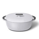 Enameled Cast Iron Oval Dutch Oven with Lid - Gray