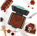 No-Drip Nonstick Waffle Maker - Aqua
