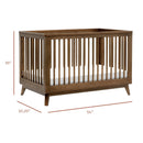 Scoot 3-in-1 Convertible Crib with Toddler Rail - Natural Walnut