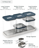 14-pc Glass Airtight Container Set - Navy
