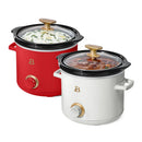 2 Qt Manual Slow Cooker, 2-Pack, Tomato Red + White Icing