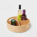 Bamboo 4 Compartment Lazy Susan Turntable with Dividers