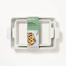 2pc Stoneware Rectangle Baking Dish Set- Cream