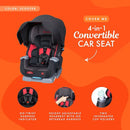 Cover Me 4 in 1 Convertible Car Seat w/ Canopy Scooter - Black/Red
