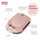Compact Pocket Electric Sandwich Maker, Toasting, Omelets & More, Non-Stick Surfaces Rose All Day