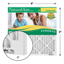 NaturalAire 8 in. W X 8 in. H X 1 in. Synthetic 8 MERV Pleated Air Filter 1 pk, Pack of 12