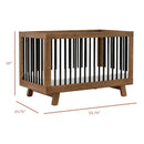 Hudson 3-in-1 Convertible Crib - Natural Walnut/Black