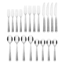 20pc Hammered Mirror Flatware Set - Stainless Steel