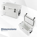 45 Quart Portable Hard Cooler Insulated Ice Chest Keeps Cool for Up to 6 Days-White