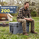 45 Quart Portable Hard Cooler Insulated Ice Chest Keeps Cool for Up to 6 Days-Gray