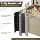 45 Quart Portable Hard Cooler Insulated Ice Chest Keeps Cool for Up to 6 Days-Khaki