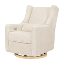 Kiwi Glider Power Recliner with USB - almond teddy loop w/ light wood base
