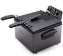 Dual Basket Deep Fryer - Black Stainless Steel