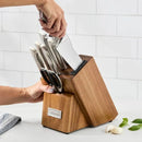 German Steel 10-piece Knife Block Set with Built-in Sharpener