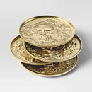 4pk Metal Coasters Gold