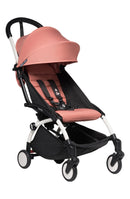 YOYO2 Stroller - White Frame, Ginger Seat Cushion + Matching Canopy