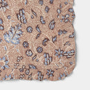 Block Print Ruffle Tablecloth - Blue and Brown