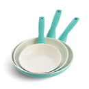Rio 3pk (7", 9.5" & 11") Ceramic Nonstick Frypan Set - Turquoise