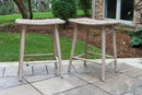 Outdoor Interiors, Antique Wash Eucalyptus & Wheat Rope Counter Height Stool