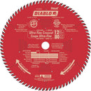 Diablo D1280X Circular Saw Blade, 12 in Dia, 1 in Arbor, 80-Teeth, Carbide Cutting Edge
