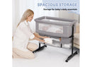 Foldable Portable Baby Bassinet - Grey