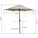 Lyon 2023| 9 Feet Patio Umbrella With Push Button Tilt and Crank