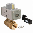Dynaquip 3/4 in Double Acting Pneumatic Actuated Ball Valve, 2-Piece - PHG24ATDA032A