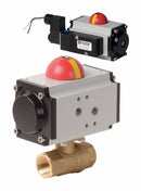 Dynaquip 1 in Spring Return Pneumatic Actuated Ball Valve, 2-Piece - PHG25ATSR05212A