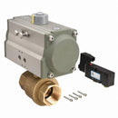 Dynaquip 1 1/2 in Spring Return Pneumatic Actuated Ball Valve, 2-Piece - PHG27ATSR08310A