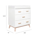 Scoot 3-Drawer Changer Dresser - White/Washed Natural
