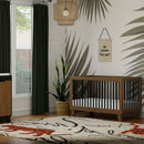 Hudson 3-in-1 Convertible Crib - Natural Walnut/Black