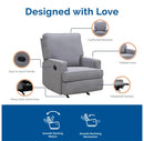 Salma Rocker Recliner Chair - Light Gray