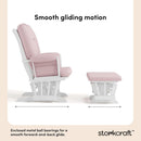 Tuscany Infant Nursery Glider & Ottoman - White with Pink Swirl