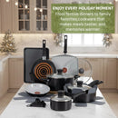 22 Set Ceramic Cookware Set - Black